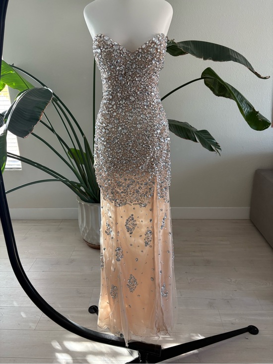 Jovani Dresses & Skirts - Jovani Strapless Crystal-Embellished Gown - Nude & Silver